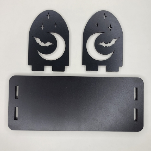 Display Stand Moon and Bat Shelf Book Stand Crystal Display Shelf 8×3 inches - Picture 3 of 15